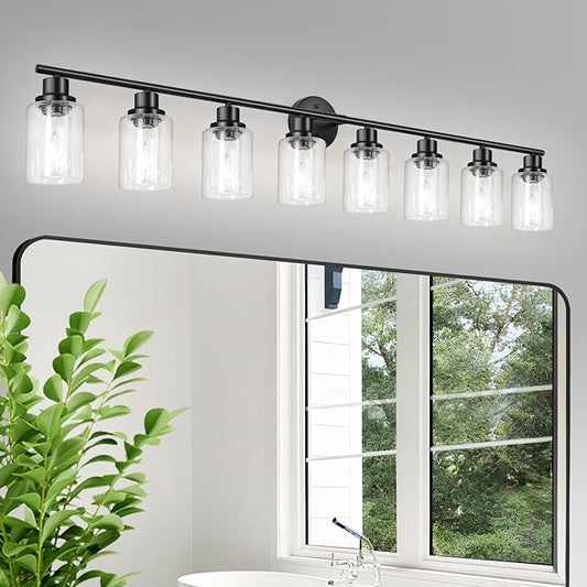 Guliaofo 8-Light Black Vanity Lights, Modern Bathroom Light Fixtures by GuliaofoLights