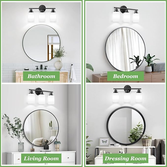 Guliaofo 3-Light Bathroom Light Fixtures, E26 Base Modern Kitchen Light - Image 7