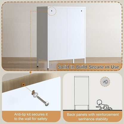 Metal Storage Cabinet with Drawer and Adjustable Shelf, 35.4" H Coffee Bar - Image 6