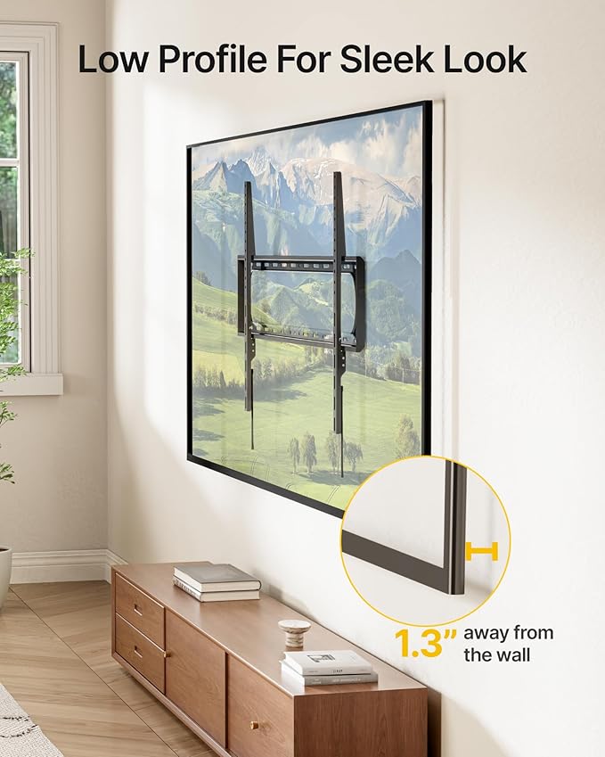 monTEK Heavy Duty Fixed TV Wall Mount Bracket - Image 4