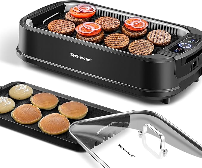 Indoor Smokeless Grill, Techwood 1500W Electric Indoor Grill by Techwood