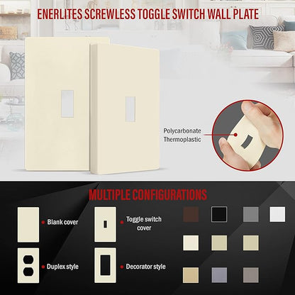 ENERLITES Screwless Toggle Switch Wall Plate, Child Safe Light Switch Cover - Image 3