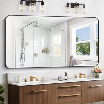 Large Bathroom Mirror 72x36 inch, Rounded Corner Rectangular Mirror by WelcometoCIVENO