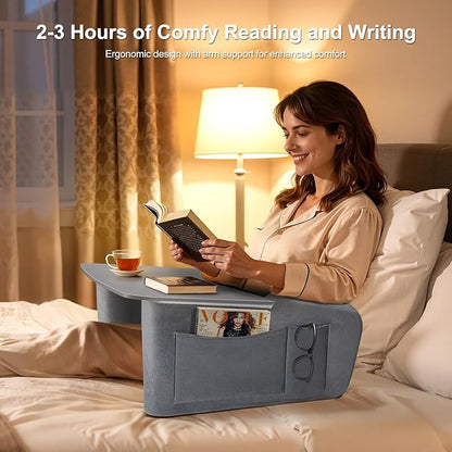 Reading Pillow for Gaming with Ergonomic Arm Rests, Wooden Lap Desk for Laptop - Image 2