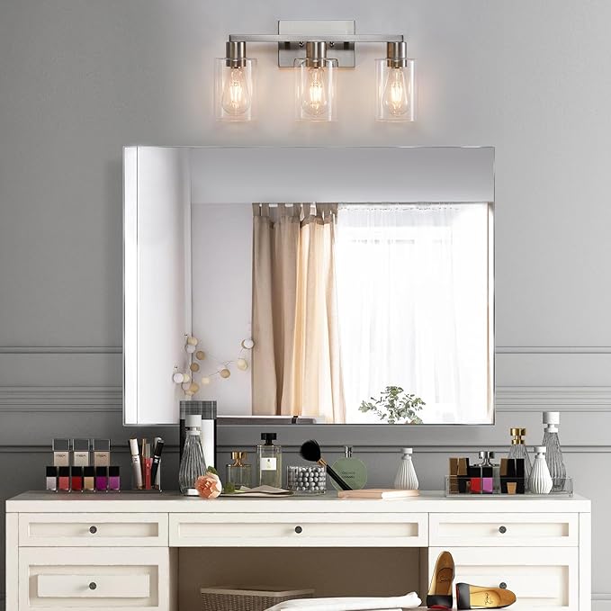 SOPEAS 3-Light Vanity Lights, Brushed Nickel Vanity Light, - Image 7