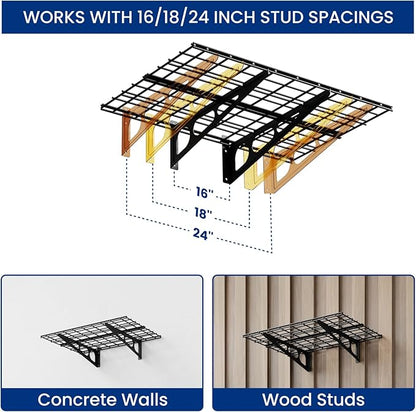 FLEXIMOUNTS 2x6ft Garage Shelving Wall-Mounted, Holds Up to 400 lbs, Garage - Image 6