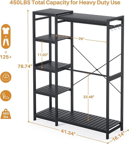 Homykic Bamboo Clothes Rack Garment Rack - Image 4