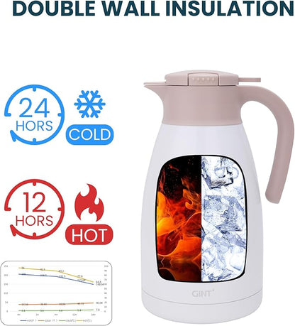 GiNT 2.2L / 74Oz Thermal Coffee Carafe, Insulated Stainless Steel Coffee Carafes - Image 2