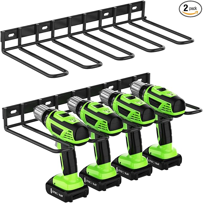 2 Pack Power Tool Organzier Wall Mount, Thicked Heavy Duty Drill Holder by ENONCI