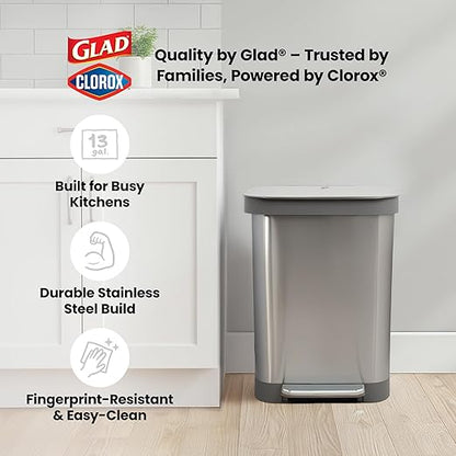 Glad Stainless Steel Step Trash Can, Series 2 - Image 9