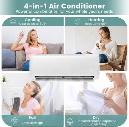 RELAX4LIFE Mini Split Ac/Heating System, 24000 BTU Ductless Mini Split Air - Image 4