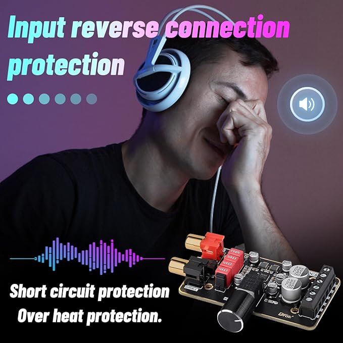 DROK 15W+15W 2.0 2pcs 12V Amplifier Board, Dual Channel Audio Amplifier Board - Image 6