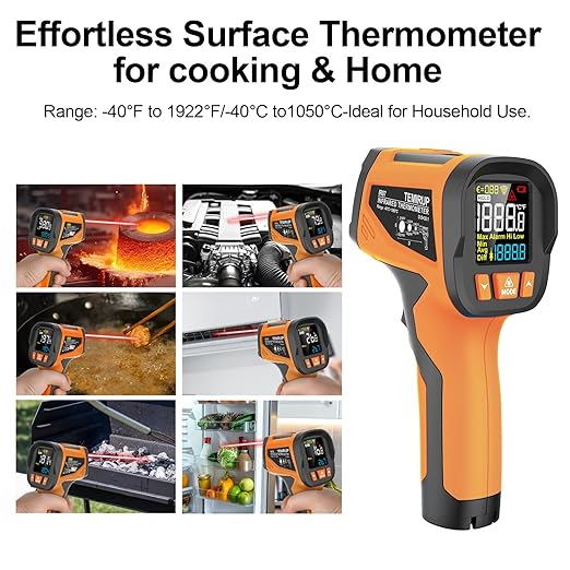 TEMIRUP Infrared Thermometer High Temperature Gun -40℉ to 1922℉, 30:1 Pyrometer - Image 7