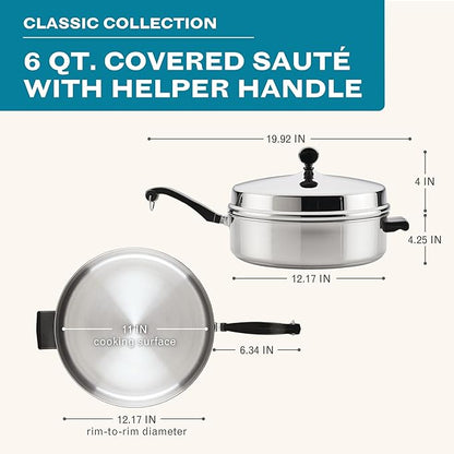 Farberware Classic Series Anniversary Edition Stainless Steel Sauté Pan and Lid - Image 3