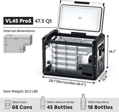 ICECO VL45 ProS Portable Refrigerator, Dual USB & DC 12/24V, AC 110-240V - Image 3