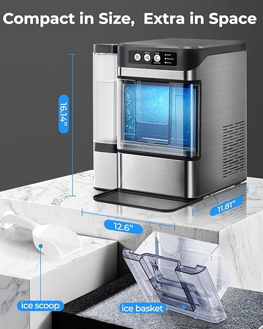 Nugget Ice Maker Countertop, Chewable Pellet Ice Machine, Portable Ice Machine - Image 7