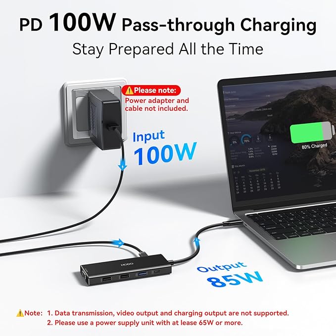 HODO USB C Docking Station Dual Monitor Adapter - Image 7