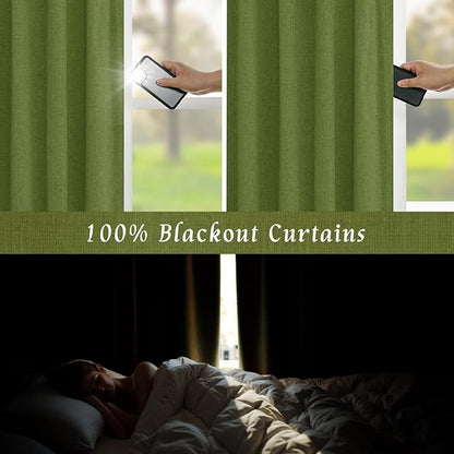 LAMIT 100% Blackout Linen Curtains - Image 4