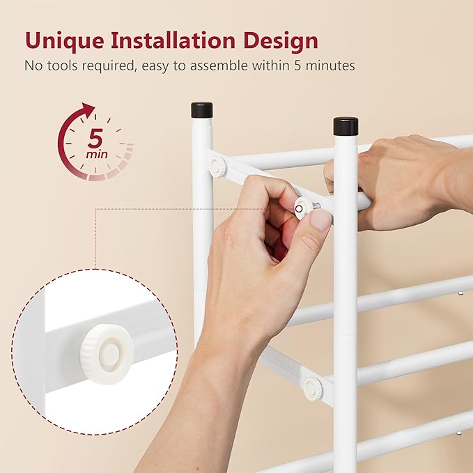 Tajsoon Expandable Shoe Rack for Closet 4 Tier, 29“-41“Adjustable & Stackable - Image 4