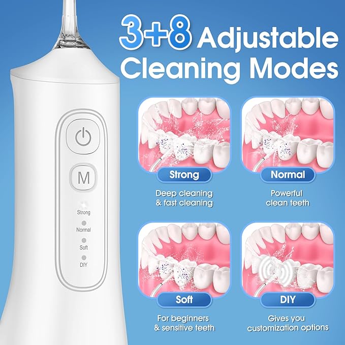 Water Flosser, Rechargeable 300ML IPX7 Waterproof Cordless Portable Oral - Image 3