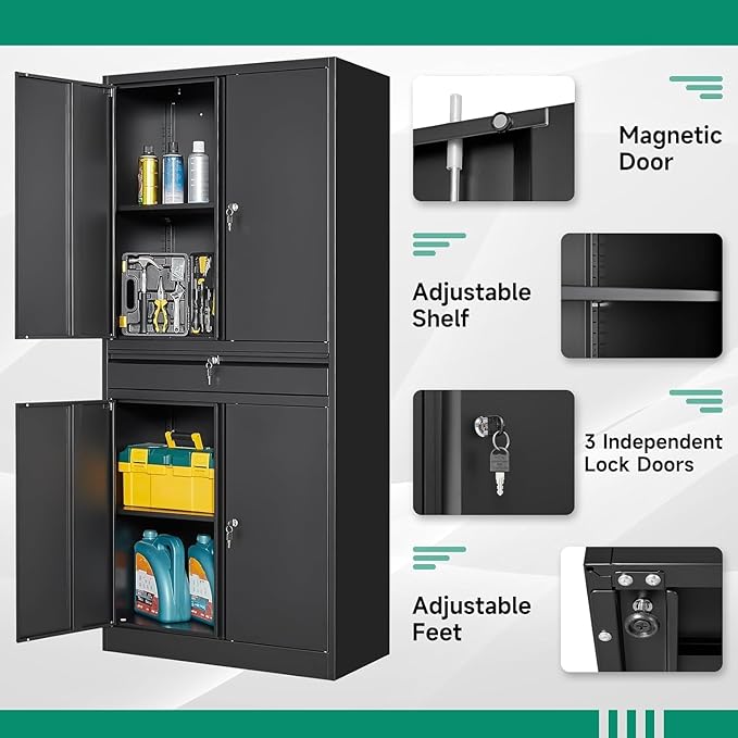 Letaya Metal Garage Storage Cabinet - Image 4