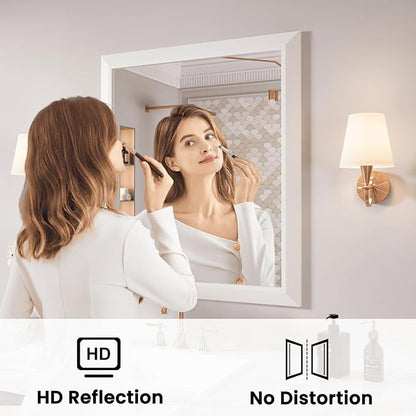 Amorho Bathroom Mirror, 30x36 Inch White Framed Bathroom Mirrors - Image 2