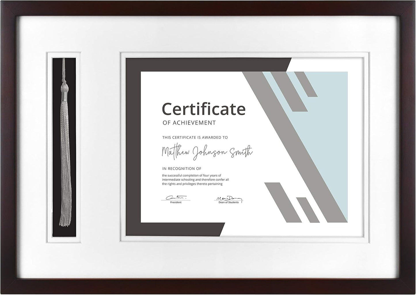 MCS, Espresso Graduation Diploma and Tassel Frame, 18.25x13 Inch Overall Size