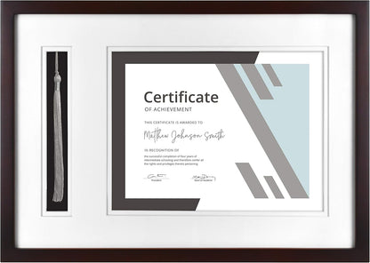 MCS, Espresso Graduation Diploma and Tassel Frame, 18.25x13 Inch Overall Size
