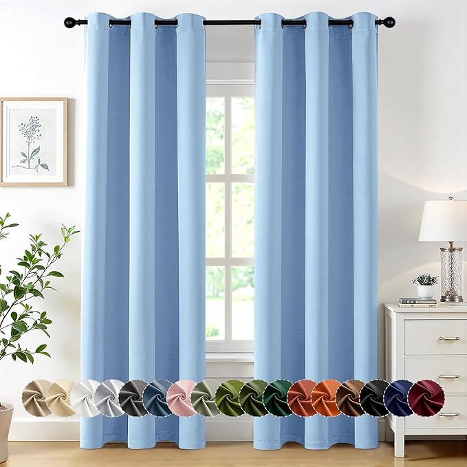 MIULEE Sky Blue Blackout Curtains by MIULEE