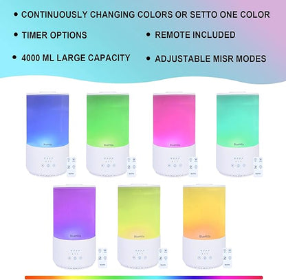 BlueHills Premium 4000 ml Tall Essential Oil Diffuser 4L 4 Liter 50 Hour Run - Image 7