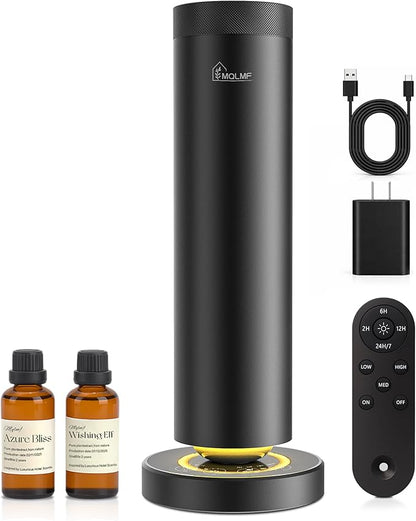 Waterless Diffuser, 1500 Sq Ft, Ring Ambient Light, Rechargeable Wireless by MQLMF