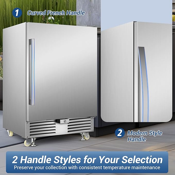 Outdoor Beverage Refrigerator 24 Inch Wide, Stainless Steel Beverage Fridge 180 - Image 9