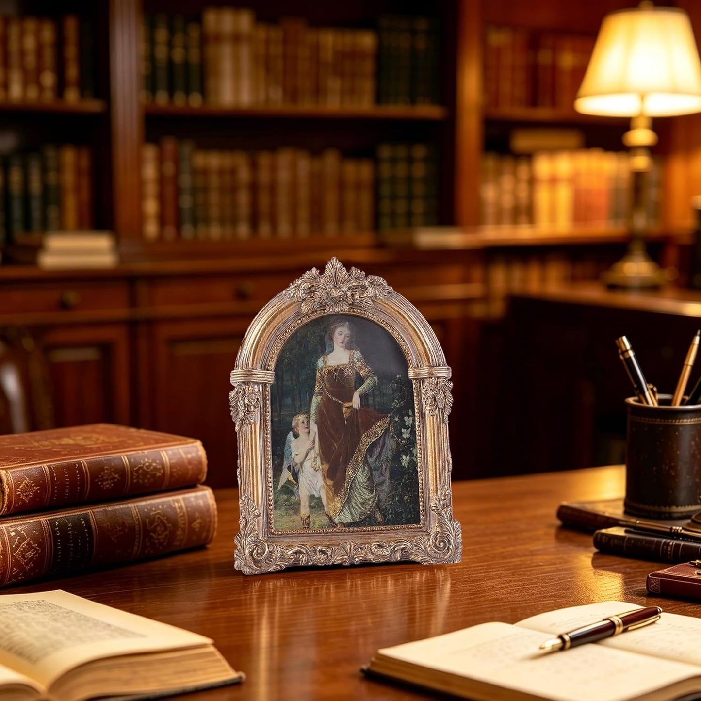 Bronze Antique Picture Frames 2.5x3.5 Ornate Arched Vintage Picture Frames with Glass Front for Wall Hanging and Tabletop Photo Gallery Wall Decor Vintage Home Decor