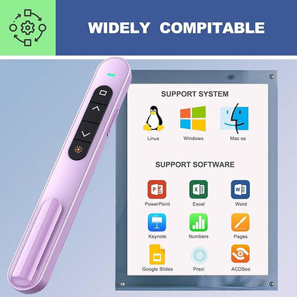 QUI Presentation Clicker for PowerPoint, RF 2.4GHz USB Wireless Presenter Remote - Image 6