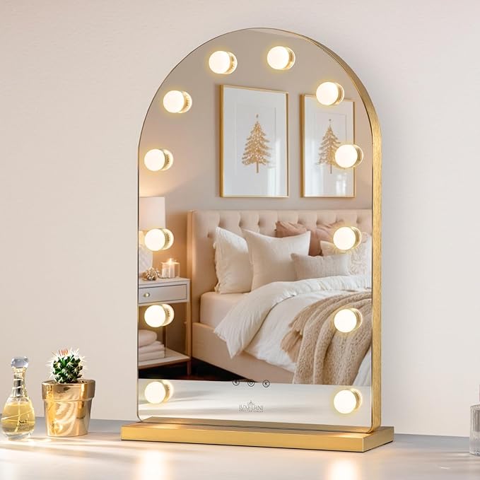 LUXFURNI Hollywood Mirror with Lights Makeup Mirror by LUXFURNI