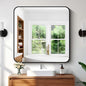 Bathroom Mirror, Metal Frame Rounded Corner Vanity Mirror, Large Wall Mounted by WelcometoCIVENO