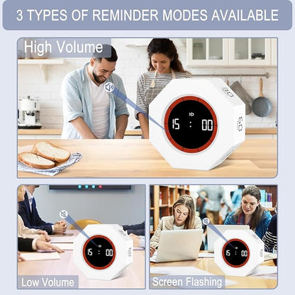 GuDoQi Digital Productivity Timer, Octagon Rotating Pomodoro Timers - Image 5