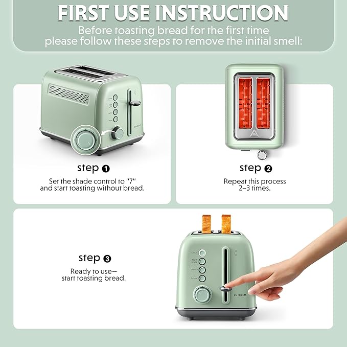 BUYDEEM DT620 2-Slice Toaster, Extra Wide Slots, Retro Stainless Steel - Image 6