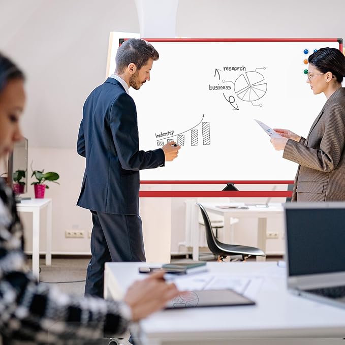 Rolling Whiteboard, 48x32 Inches Dry Erase Board - Image 8