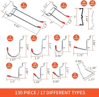 130PCS Pegboard Hooks Assortment - Image 2
