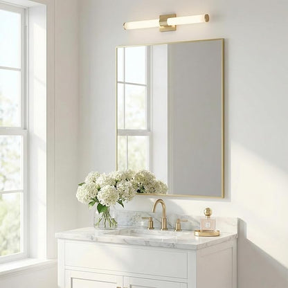 40"x30" Gold Wall Mirror, Metal Framed Bathroom Vanity Mirror, Large - Image 8