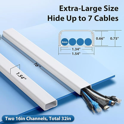 ZhiYo Cord Covers for Wires on Wall 32in, Wire Covers for Cords, X-Large TV - Image 2