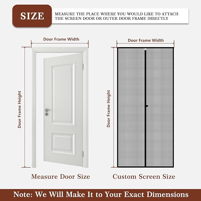 Yotache Custom Magnetic Screen Door, Left Right Side Opening Door Mesh - Image 3