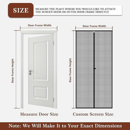 Yotache Custom Magnetic Screen Door, Left Right Side Opening Door Mesh - Image 3