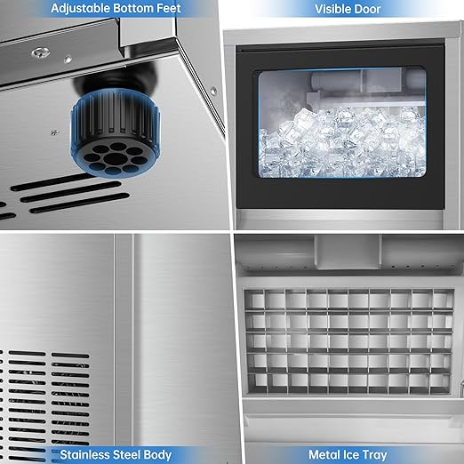 Commercial Ice Maker Machine 150 Lbs/24H, 30 Lbs Ice Bin, Undercounter Ice - Image 7