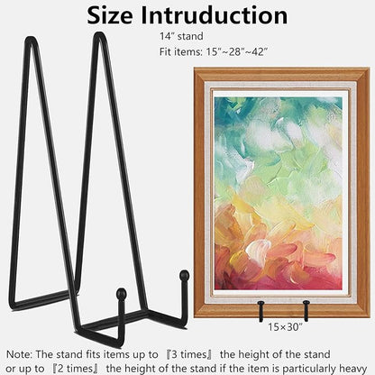IBosins 5 Pack 14 Inch Plate Holder Display Stands, Large Metal Black Frame - Image 3