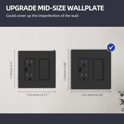 ELEGRP 2 Gang Screwless Decorative Wall Plates, Mid-Size Unbreakable - Image 6