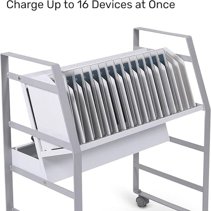 Line Leader 16-Device Mobile Charging Station | Steel Rolling Cart - Image 2