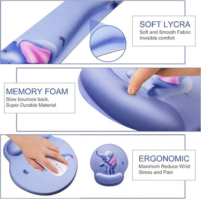 Mouse Pad Keyboard Wrist Rest, Gel Non Slip Rubber Wrist Support Rest Mouse Pad - Image 3