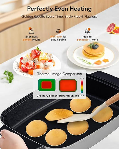 Nuwave Medley XL Digital Electric Skillet, Family Size Griddle w/Glass Lid - Image 10